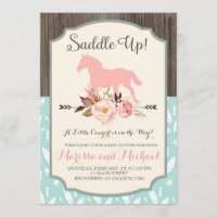 Saddle Up Western Baby Shower Invitations