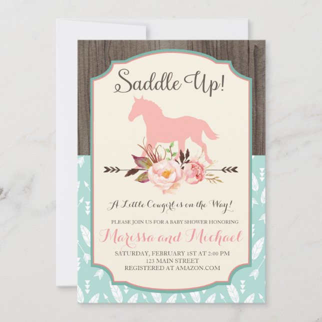 Saddle Up Western Baby Shower Invitations (Front)