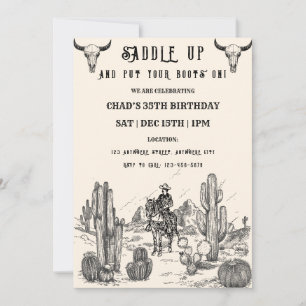 Saddle Up Western Birthday Party Invitation