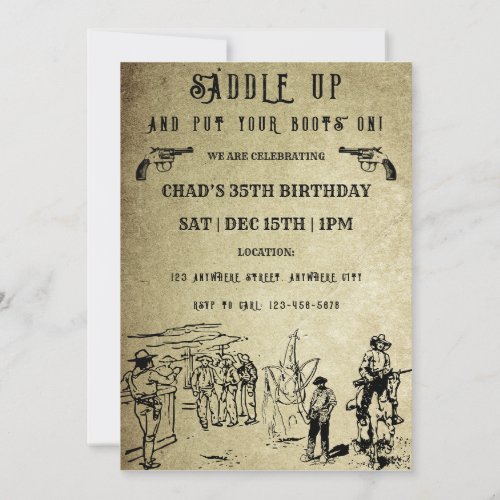 Saddle Up Western Birthday Party Invitation