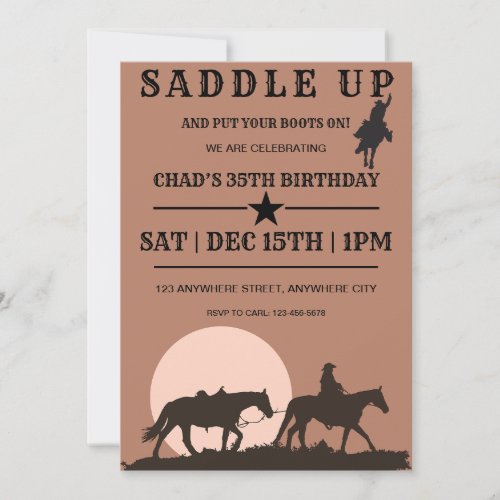 Saddle Up Western Birthday Party Invitation