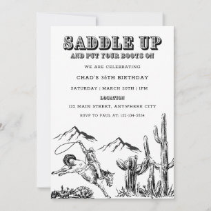 Saddle Up Western Birthday Party Invitation