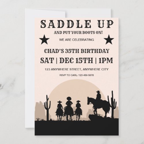 Saddle Up Western Birthday Party Invitation