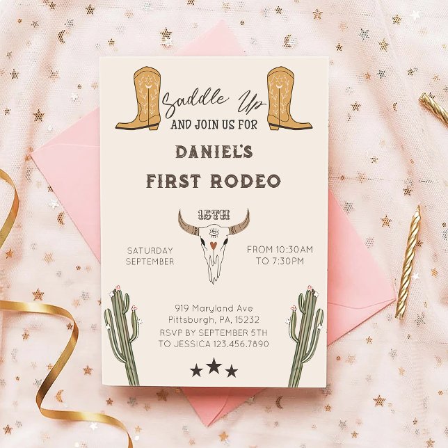 Saddle Up Western Cowboy Birthday Invitation (Creator Uploaded)