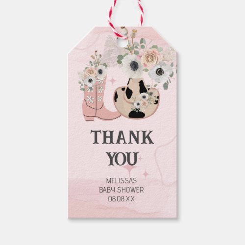 Saddle Up Western Cowgirl Theme Thank You  Gift Tags