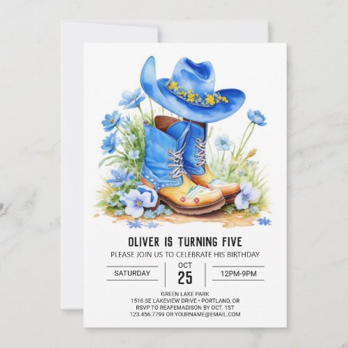 Saddle Up Wild West Birthday Invitation