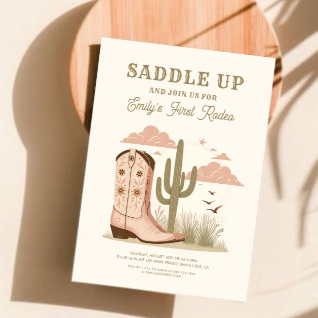 Saddle up Wild Western Cactus Girl  Invitation (Creator Uploaded)