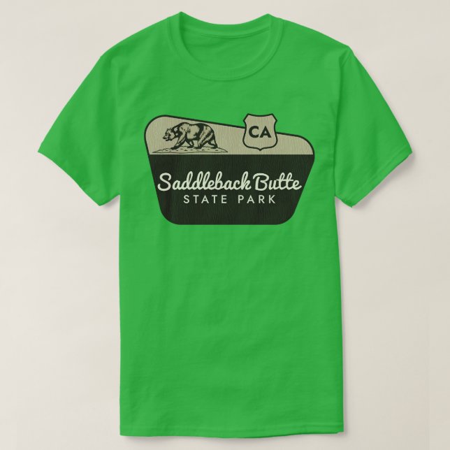Saddleback Butte State Park California Welcome Sig T-Shirt (Design Front)