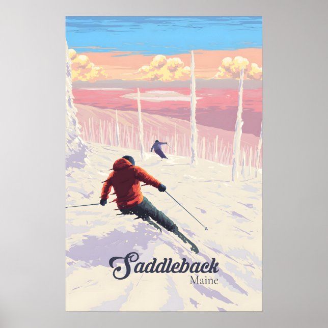 Saddleback Maine Ski Resort Travel Poster (Front)
