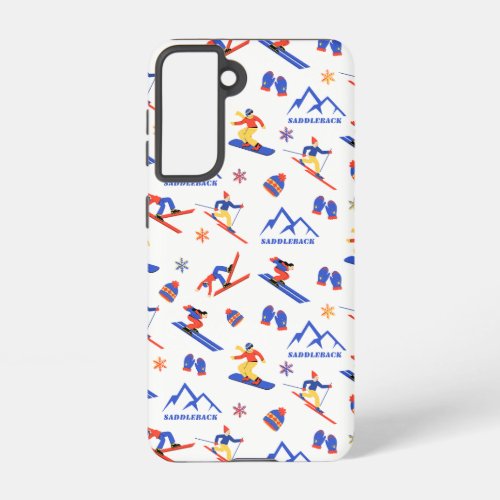 Saddleback Mountain Maine Ski Snowboard Pattern Samsung Galaxy S21 Case