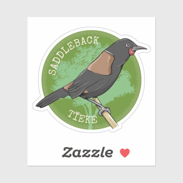 Saddleback Tieke NZ bird Sticker (Sheet)