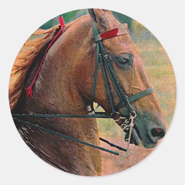 Saddlebred Faux Painting Classic Round Sticker (Front)