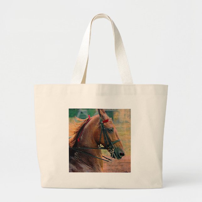 Saddlebred Faux Painting Large Tote Bag (Front)