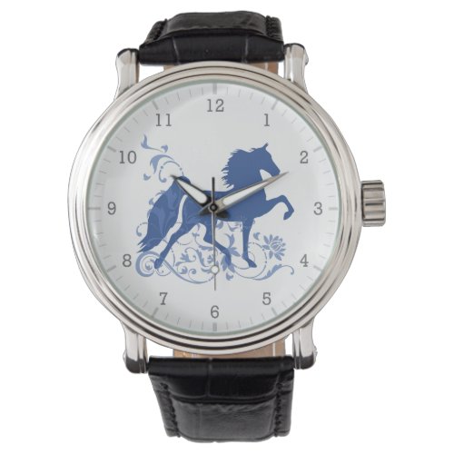 Saddlebred Five Gait Floral Blue Watch