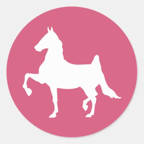 Saddlebred horse silhouette classic round sticker