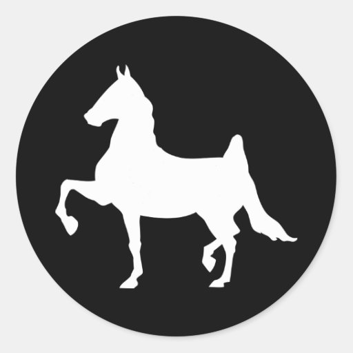 Saddlebred horse silhouette classic round sticker | Zazzle