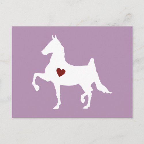 Saddlebred horse silhouette postcard