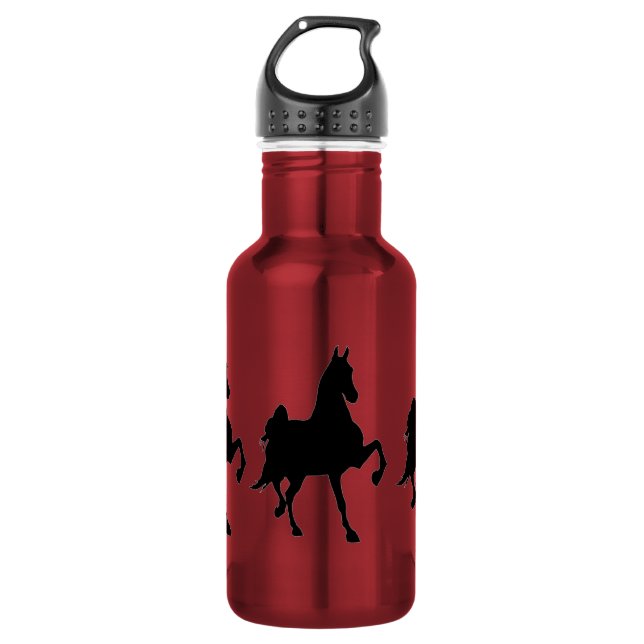 Saddlebred Horse Silhouette Water Bottle (Front)