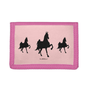 Saddlebred Horse -- Triple Image Tri-fold Wallet