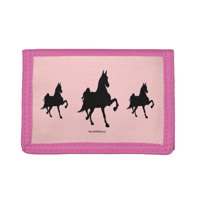 Saddlebred Horse -- Triple Image Trifold Wallet (Front)