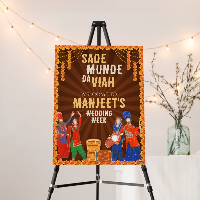 Sade Munde da Viah & Punjabi Welcome signs (In Situ (Stand))