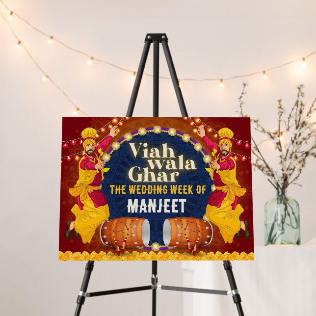 Sade Munde da Viah sign as Viah wala Ghar sign (In Situ (Stand))