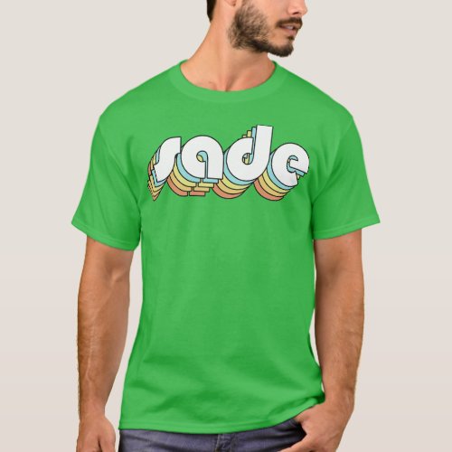 Sade Retro Rainbow Typography Faded Style T_Shirt