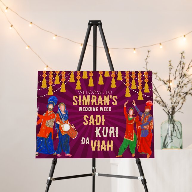 Sadi Kuri da Viah Punjabi Wedding Welcome sign (In Situ (Stand))