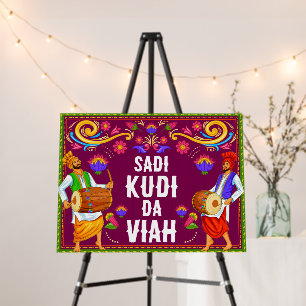 Sadi Kuri da Viah Punjabi Wedding welcome sign
