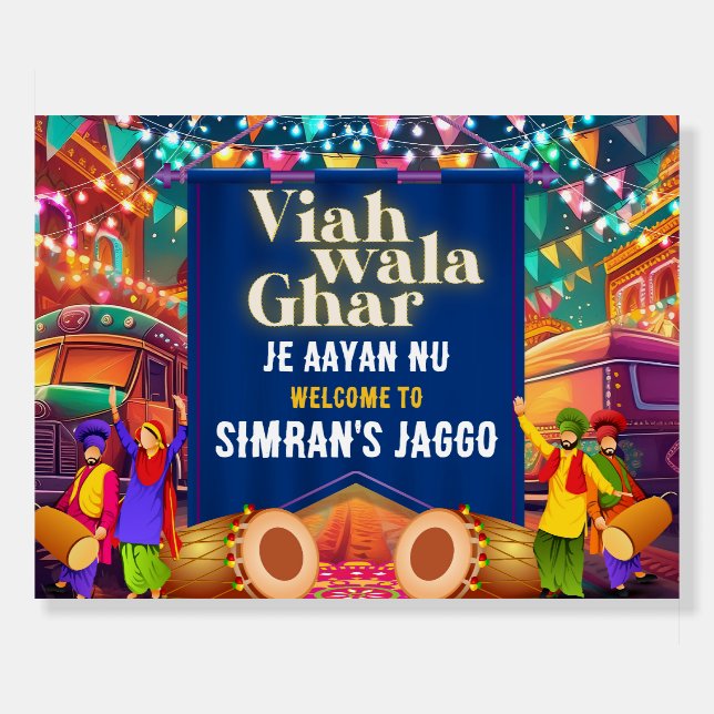 Sadi Kuri da Viah wala Ghar Jago welcome sign (Front)