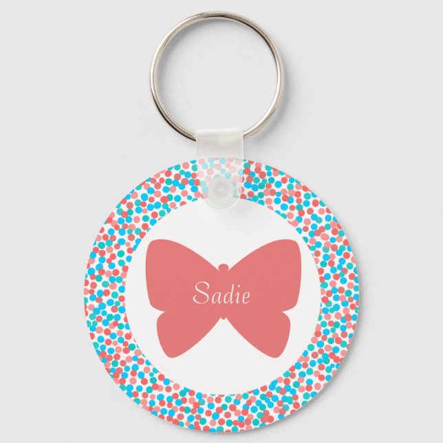 Sadie Butterfly Dots Keychain - 369 (Front)