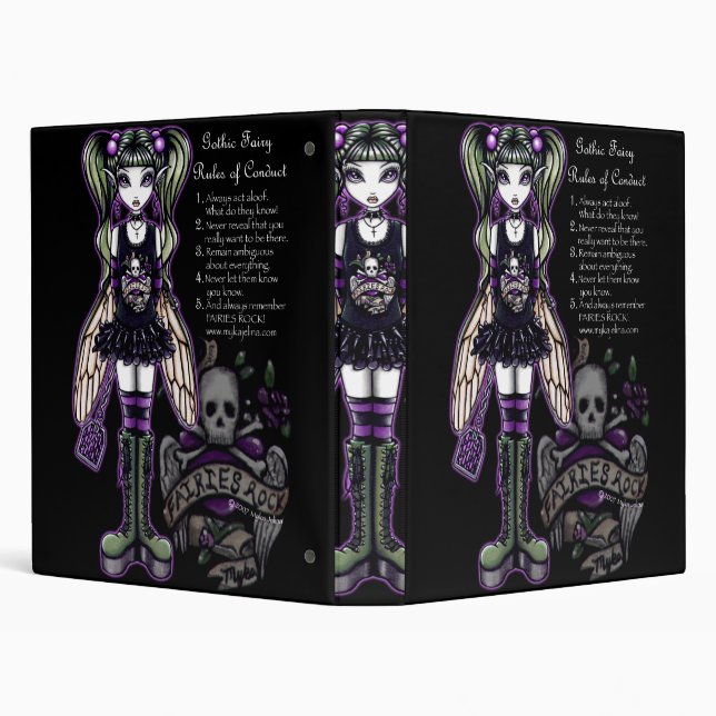 "Sadie" Gothic Emo Fairy Art Binder (Background)