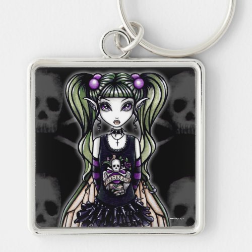 Sadie Gothic Skull Fly Fairy Keychain