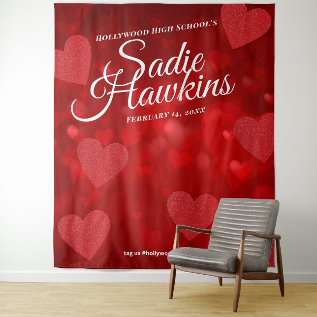 Sadie Hawkins Valentines Day Photo Selfie Backdrop (In Situ)
