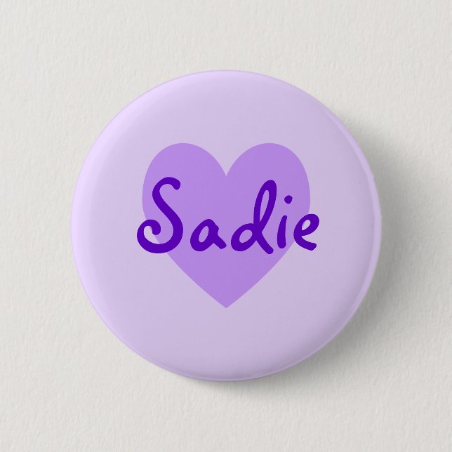 Sadie in Purple Pinback Button (Front)