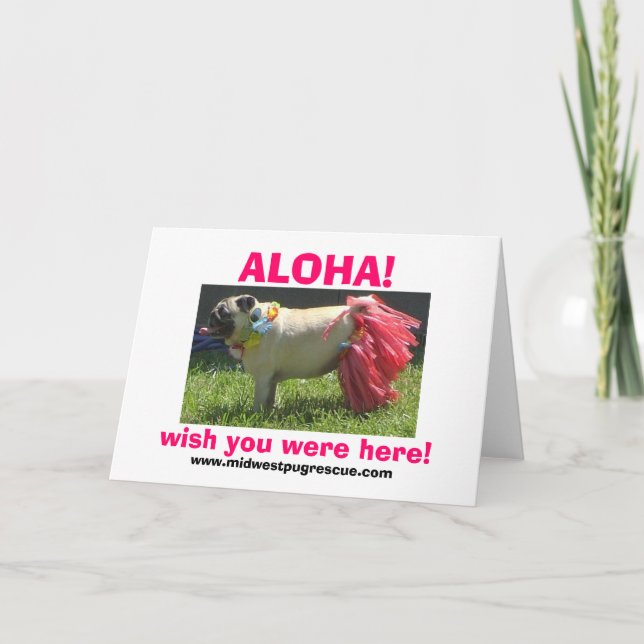 Sadie May hula girl, ALOHA!, wish you were here... Card (Front)