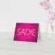 Sadie name in glowing neon lights card | Zazzle