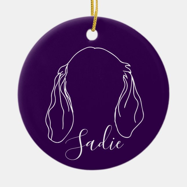 Sadie Ornament (Paw Prints) (Front)