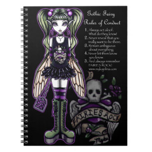 Sadie Rules Gothic Fly Fairy Skull Notebook