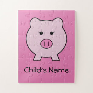 Sadie the Pink Pig ~ Cute Girly Kawaii Jigsaw Puzzle