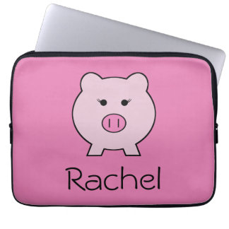 Sadie the Pink Pig ~ Cute Girly Kawaii Laptop Sleeve