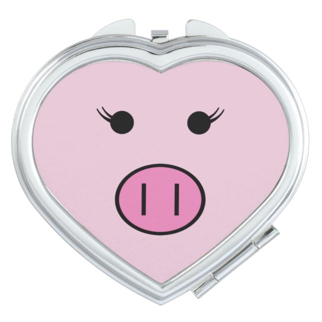 Sadie the Pink Pig ~ Cute Girly Kawaii Makeup Mirror (Front)