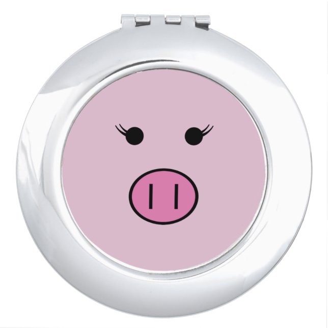 Sadie the Pink Pig ~ Cute Girly Kawaii Makeup Mirror (Front)
