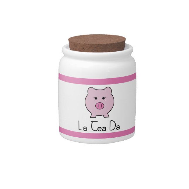 Sadie the Pink Pig | Tea Set Sugar Bowl Candy Jar (Front)