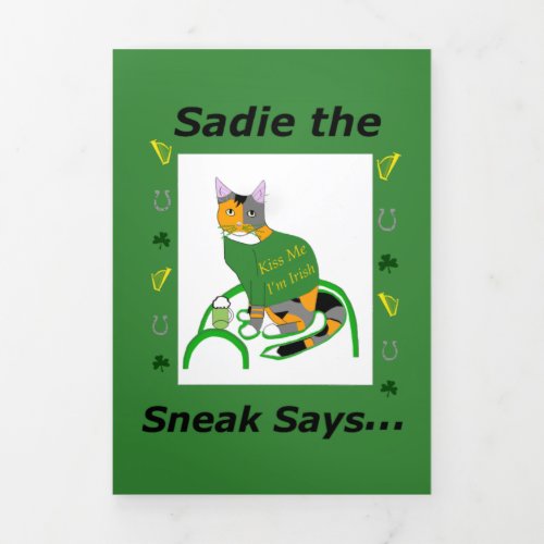Sadie the Sneak Trifold St Patricks Day Card
