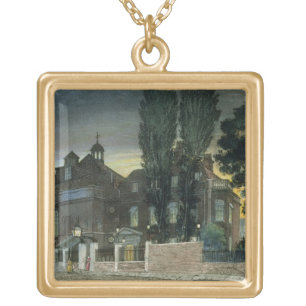 Sadler's Wells, 1826 (coloured engraving) Gold Plated Necklace