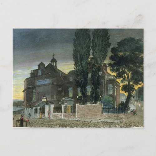 Sadlers Wells 1826 coloured engraving Postcard
