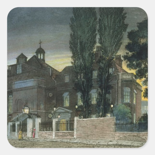 Sadler's Wells, 1826 (coloured engraving) Square Sticker (Front)