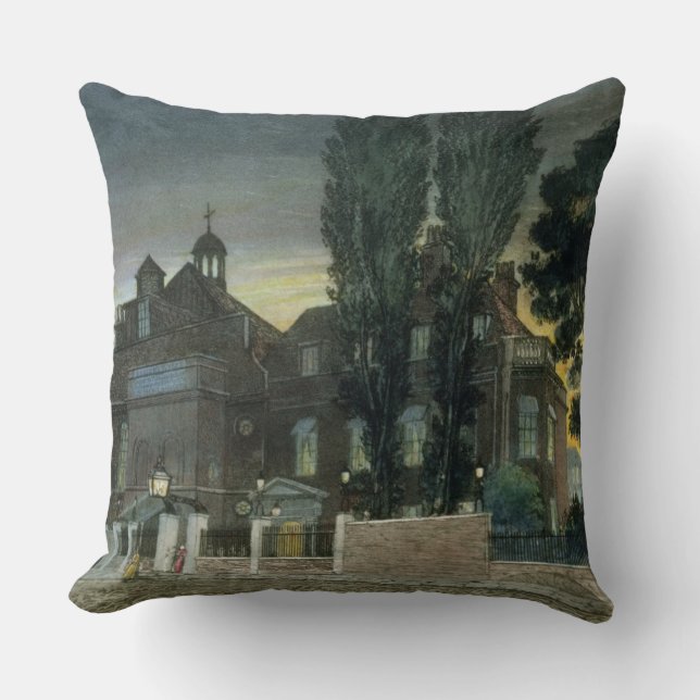 Sadler's Wells, 1826 (coloured engraving) Throw Pillow (Front)