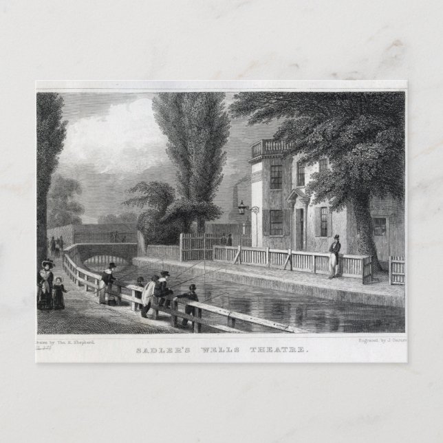 Sadler's Wells Theatre, engraved by J. Garner Postcard (Front)